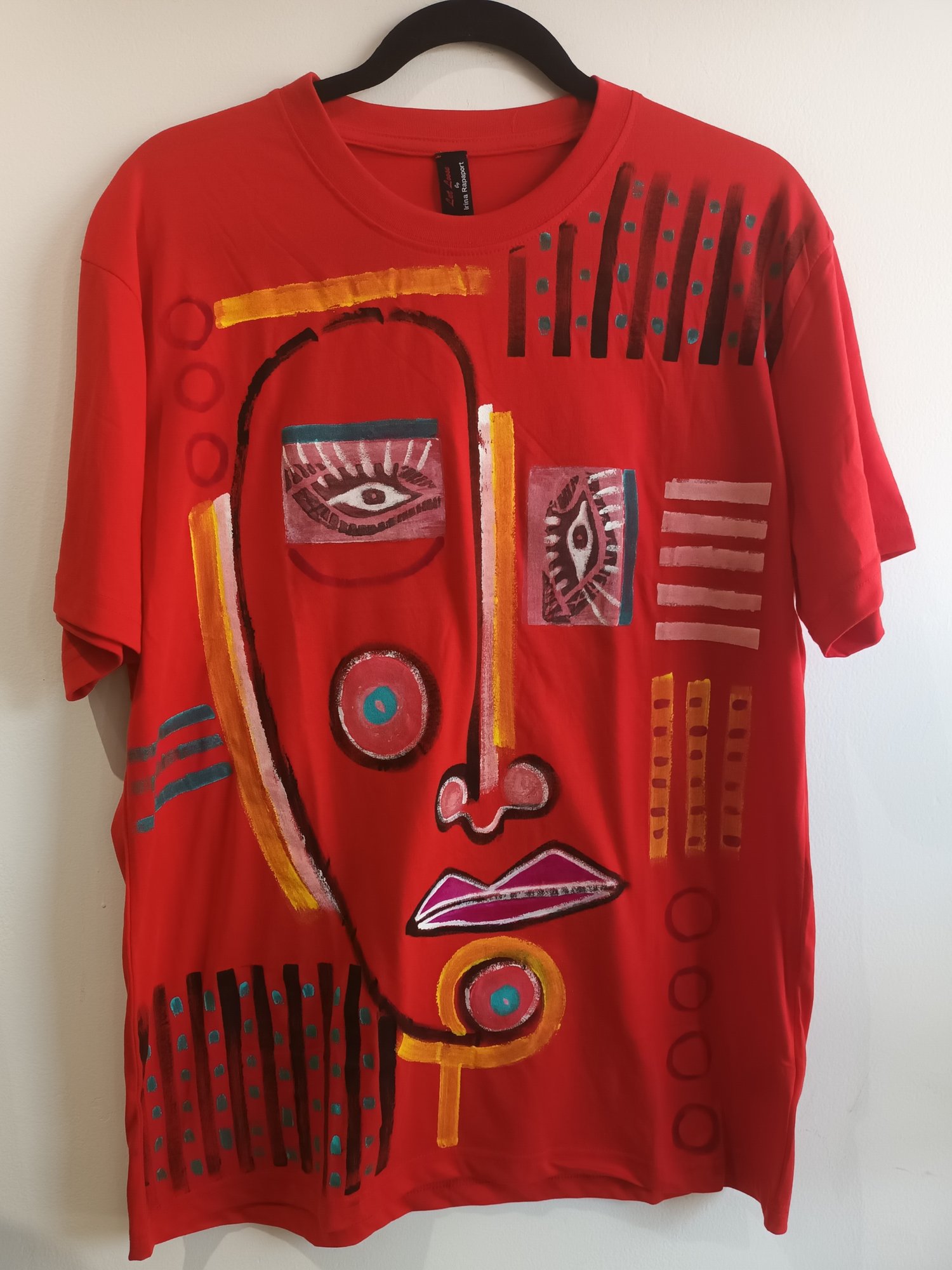 Image of red tshirt, handpainted...large