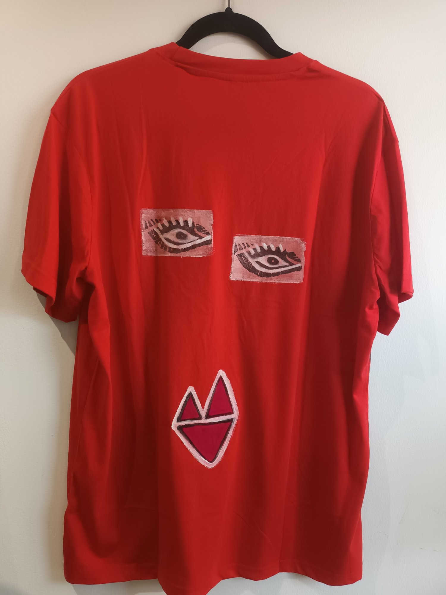 Image of red tshirt, handpainted...large