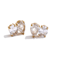 Image 1 of The Verity Double-Teardrop Studs