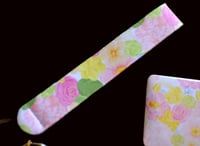 Image 3 of Handmade Pink & Yellow Floral Matching Lanyard Set, pouch, key, gift, beads, charm, wallet