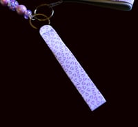 Image 3 of Handmade Purple Bows Matching Lanyard Set, pouch, key, gift, beads, charm, wallet