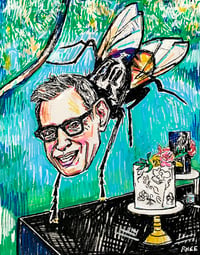 Jeff Goldblum as the Fly, Suspiciously Eying Two Cakes, 2024