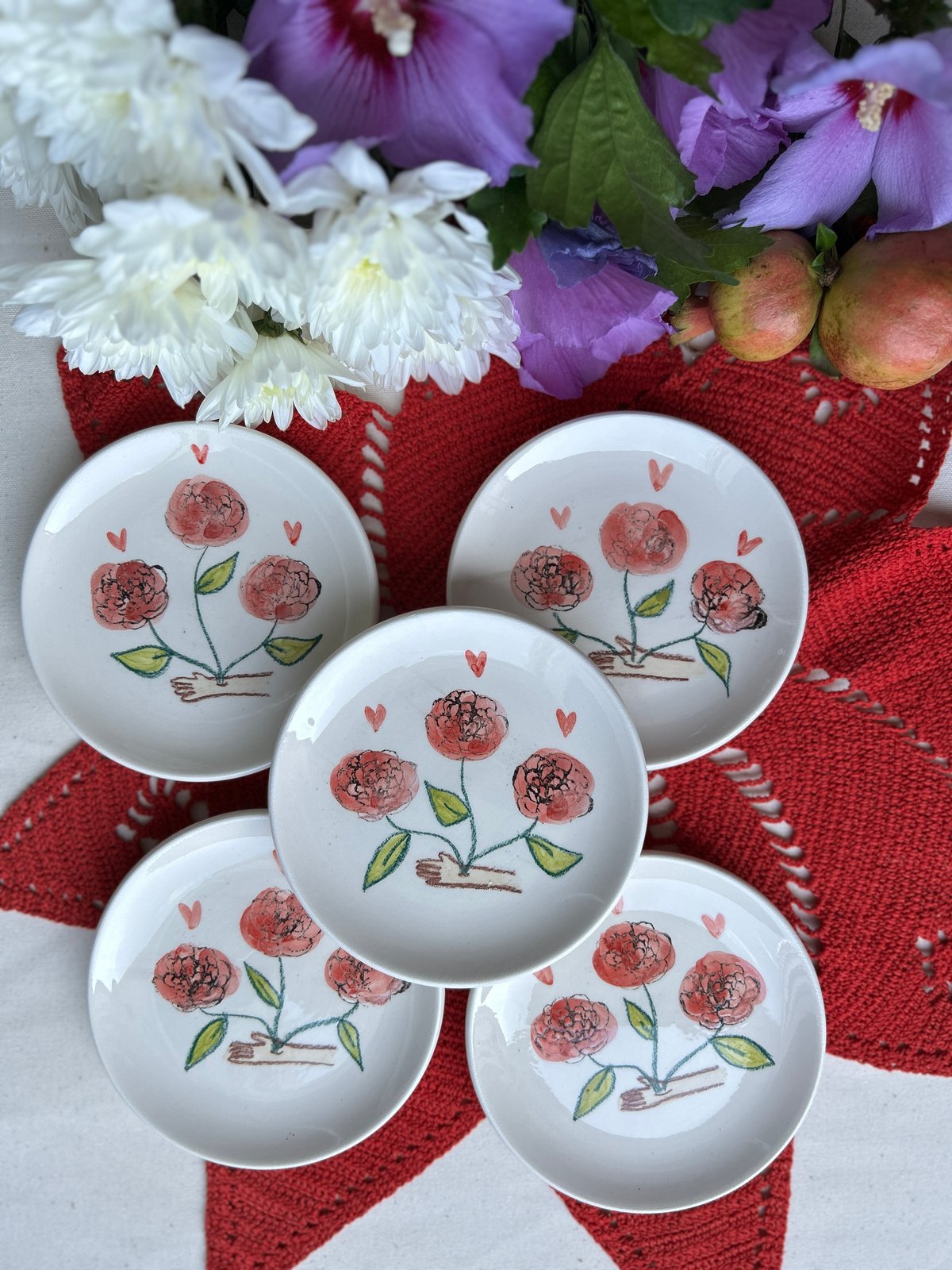 Piattino in ceramica personalizzato – Bomboniera artigianale (12 cm)