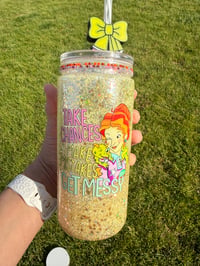 Image 1 of Ms Frizzle Snowglobe glitter tumbler 20 oz