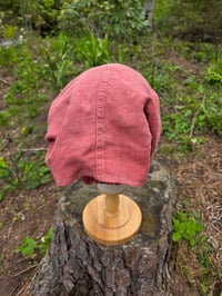 Image 3 of Upcycled Pure Linen Expandable Headband Cover in Soft Salmon 