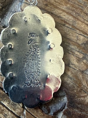 Image of Extra Large Stamped Guadalupe Earrings
