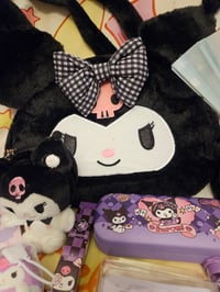 Image 1 of Kuromi Fluffy Shoulder Bag Bundle 