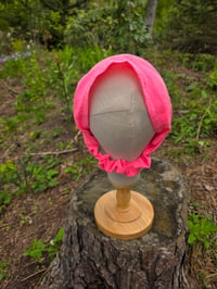 Image 2 of Pure Linen Upcycled Expandable Headband in Day Glo Pink
