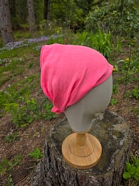 Image 1 of Pure Linen Upcycled Expandable Headband in Day Glo Pink