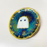 Image 3 of Cute mini ghost trinket dish with rainbow effect (2.5 inches diameter) 