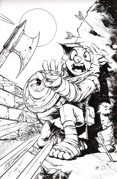 Image of D'ORC #4A ORIGINAL DAYTIME VARIANT ORIGINAL COVER ART BY SHELBY ROBERTSON 11" x 17" IMAGE COMICS