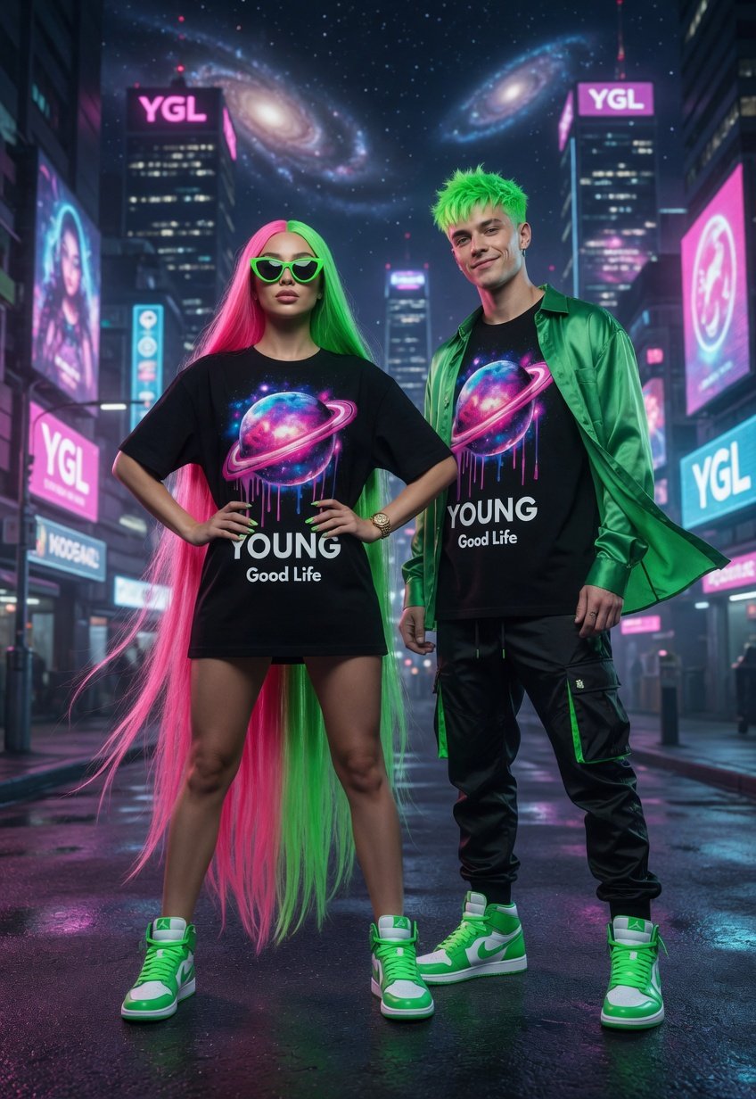 Image of YGL x Grok AI Cosmic Pink Passion Casual Tee