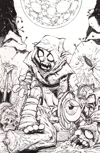 Image of D'ORC #4B ORIGINAL NIGHTTIME VARIANT ORIGINAL COVER ART BY SHELBY ROBERTSON 11" x 17" IMAGE COMICS