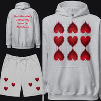 Image 1 of Unfortunately, I Wear My Heart on My Sleeve Unisex Hoodie/Short Set