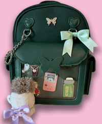 Image 1 of Forest Green Moth ITA Bag with Silver Hardware