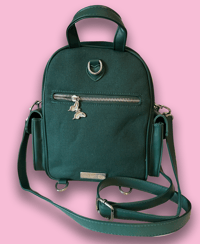 Image 2 of Forest Green Moth ITA Bag with Silver Hardware