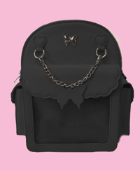 Image 1 of Black Moth ITA Bag with Silver Hardware