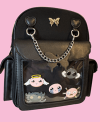 Image 2 of Black Moth ITA Bag with Silver Hardware