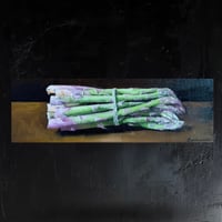 Image 1 of Asparagus Study - Original Oil Painting, 4” x 12”