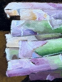 Image 3 of Asparagus Study - Original Oil Painting, 4” x 12”