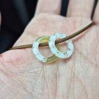 Image 1 of GREEN WHITE CANE BEAD SET