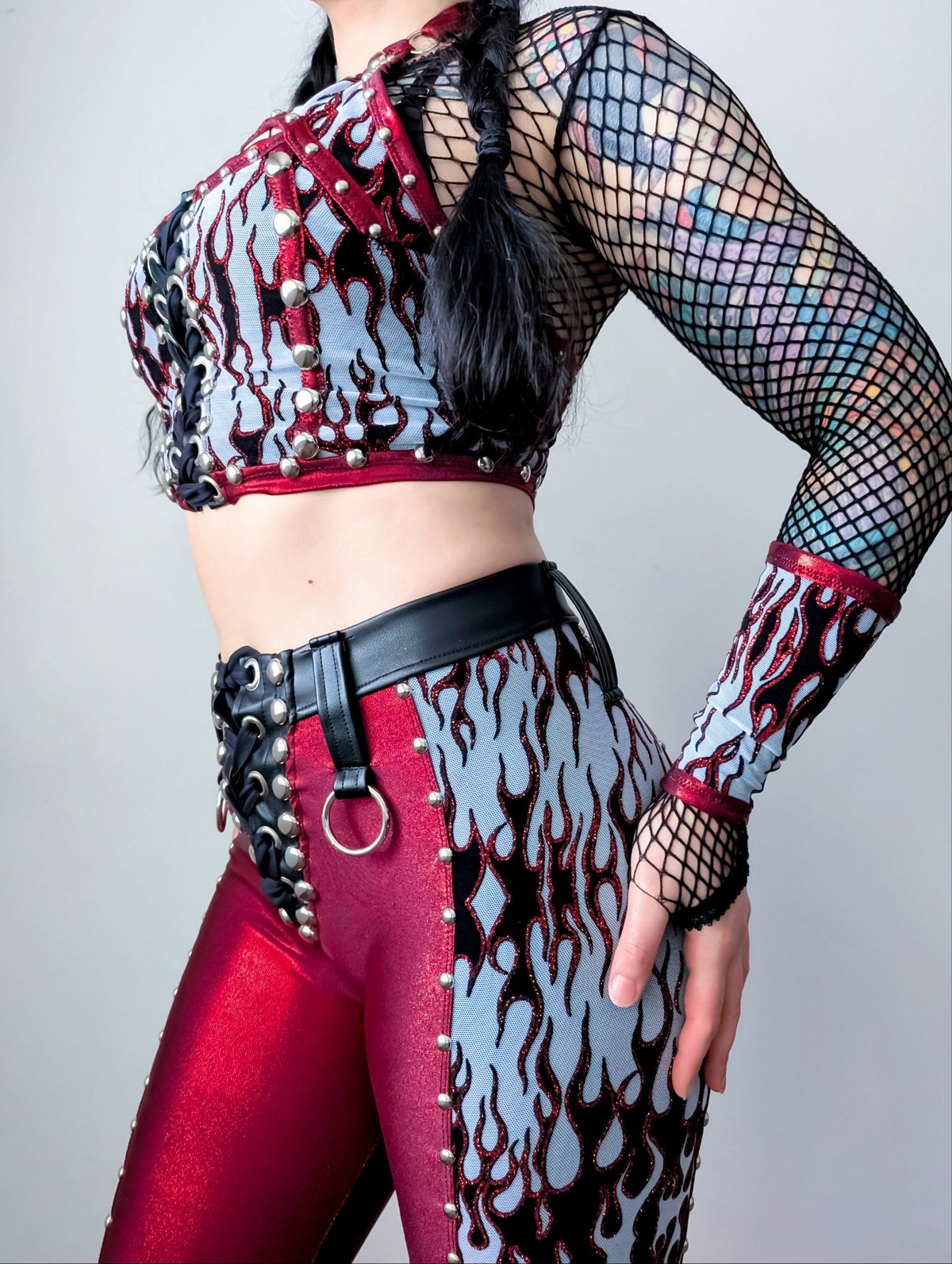Scorched Earth Halter Top w/ Laceup Gloves