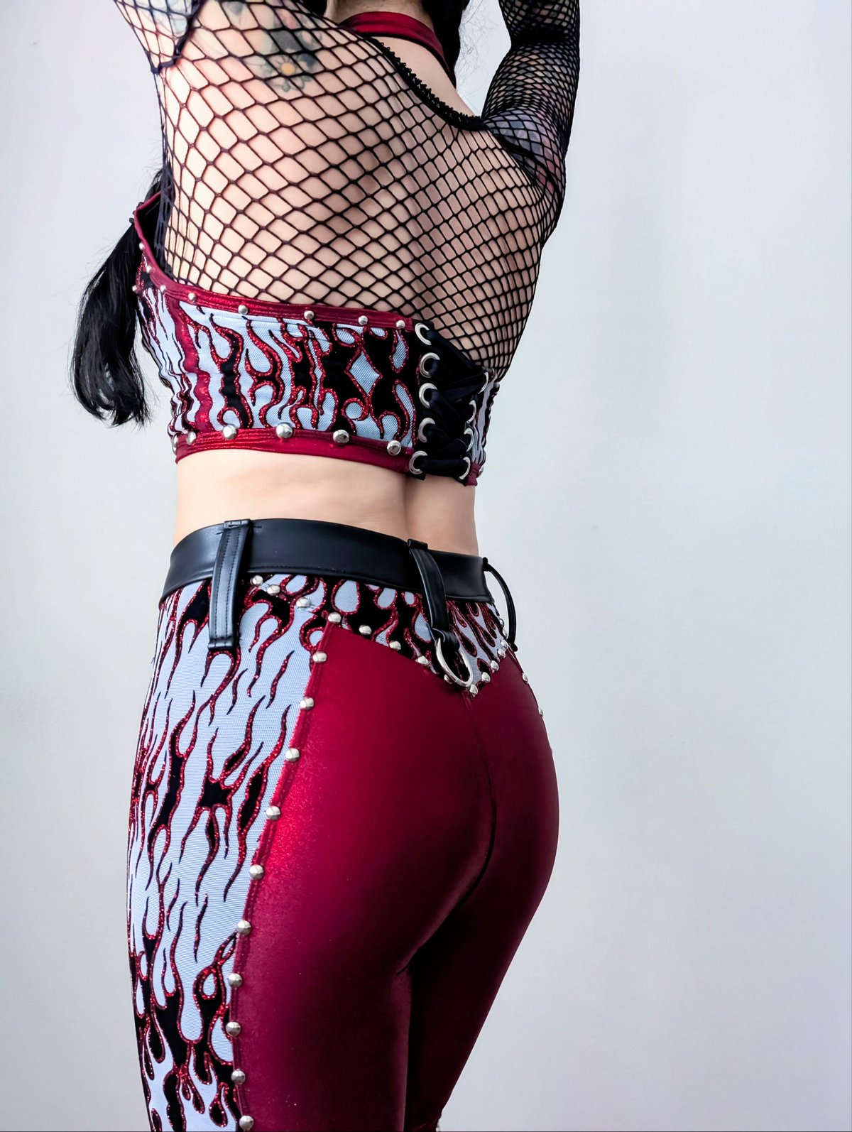 Scorched Earth Halter Top w/ Laceup Gloves