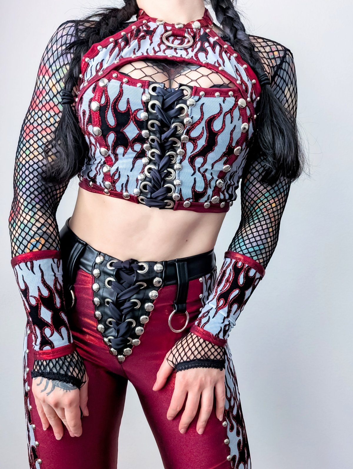 Scorched Earth Halter Top w/ Laceup Gloves