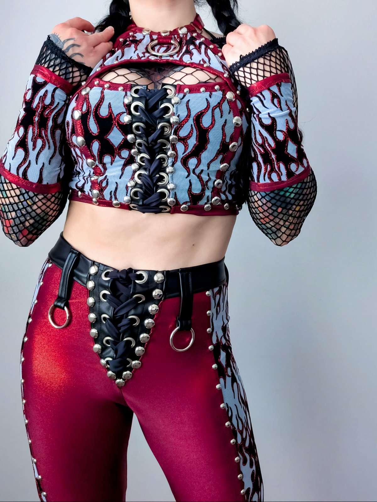 Scorched Earth Halter Top w/ Laceup Gloves