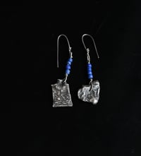 Image 1 of Walking Wilde Silver Blue Bead Earrings
