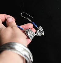 Image 2 of Walking Wilde Silver Blue Bead Earrings