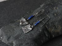 Image 3 of Walking Wilde Silver Blue Bead Earrings
