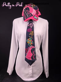 Pretty Girl in Pink Junk Trucker Hat & Tie set