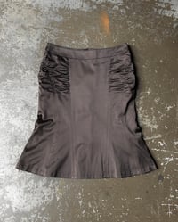 Image 5 of BROWN RUCHED SATIN SKIRT