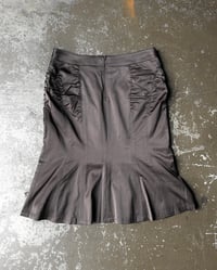 Image 6 of BROWN RUCHED SATIN SKIRT