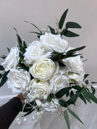 Image 2 of White Rose & Green Foliage 