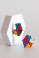Pendientes hiruki aro plano arcoirirs