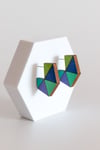 Pendientes hiruki aro plano azules