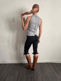 Image 2 of Ruffles Capris Black