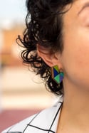 Pendientes hiruki aro plano morados