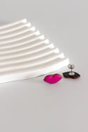 Pendientes mini labios fucsia