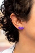 Pendientes mini labios fucsia