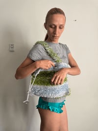 Image 2 of Knit Confetti Bag Blue and Green