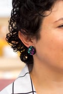 Pendientes Dripping grande negro