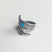 Image 2 of Turquoise Feather Ring 