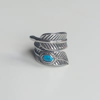 Image 3 of Turquoise Feather Ring 