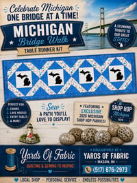 Image 1 of Michigan Bridge Walk Table Runner - Bright Blue