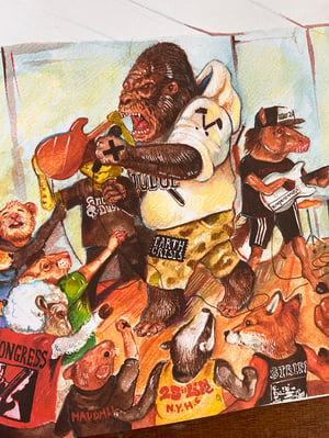 Image of Raccoon starts a band  illustrated book, by Alex CF