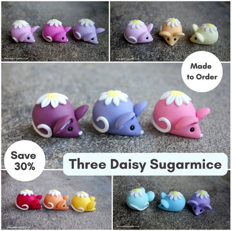 Three Wee Daisy Sugarmice - Made to Order