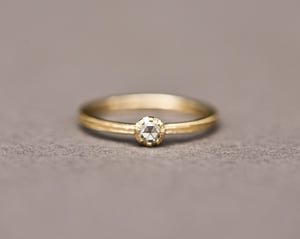 Image of *Made to order* 18ct yellow gold 3.0mm white rose-cut diamond ring (LON159)